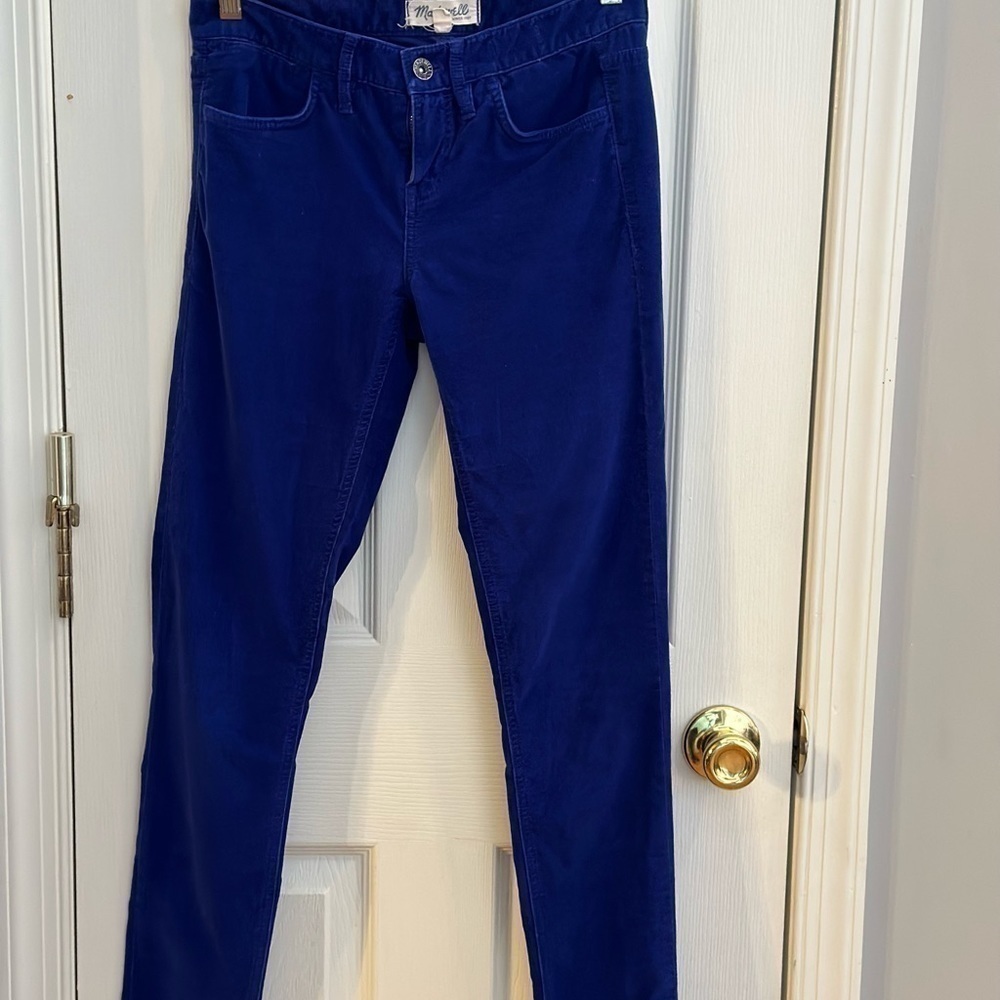 Madewell periwinkle purple corduroy‎ velour straight  25 X 32 long pants  #p1004